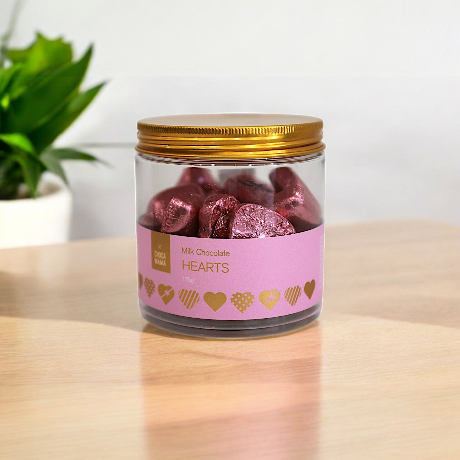 Chocomama - Foiled Hearts Tub Pink Label 175g